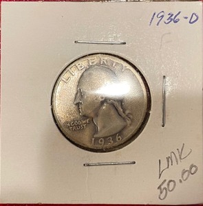 1936-D Washington Silver Quarter