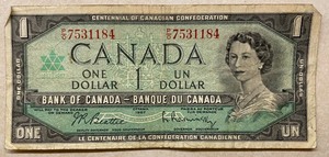 1967 Centennial Canadian Dollar Note