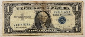 1957B Dollar Silver Certificate - U12777625A