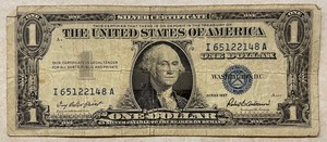 1957 Dollar Silver Certificate - I65122148A