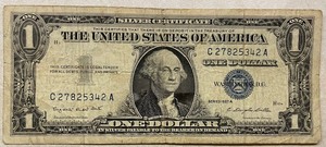 1957A Dollar Silver Certificate - C27825342A