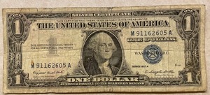1957A One Dollar Silver Certificate - M91162605A