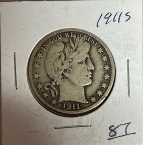 1911-S Barber Half Dollar