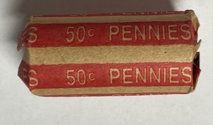 Roll 25 Wheat Pennies