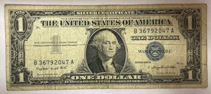 1957 A Silver Certificate - B 36792047 A