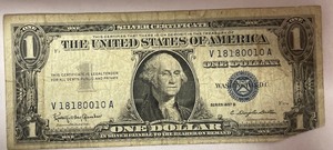 1957 B Silver Certificate - V 18180010 A
