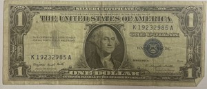 1957A Dollar Silver Certificate - K19232985A