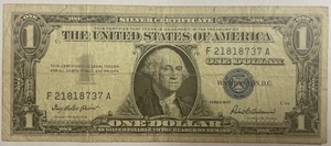 1957 Dollar Silver Certificate - F21818737A