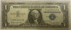 1957B Dollar Silver Certificate - X66833219A
