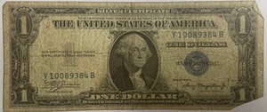 1935A Dollar Silver Certificate - Y10089384B