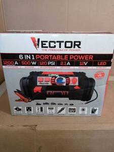 1200 Amp Jump StarterPortable Power Station with Inverter by Vector - open box not used