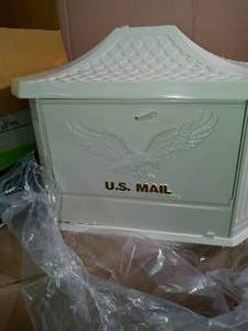 Locking Aluminum  Post Mount Mailbox, White by Gibraltar Mailboxes- open box not used