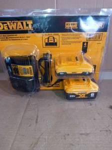 20-Volt MAX XR Lithium-Ion Starter Kit with (1) 6.0Ah Battery, (1) 4.0Ah Battery, Charger and Kit Bag by DEWALT - not used