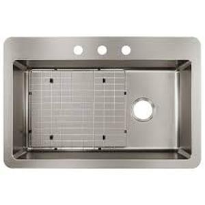 Avenue Drop-inUndermount Stainless Steel 33 in. Single Bowl Kitchen Sink with Bottom Grid by Elkay- open box not used