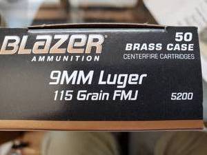 lot 12 image: 9MM Blazer Ammunition 115 Grain