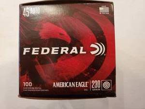 lot 11 image: Federal 45 Auto 230 Grain Centerfire Cartridges