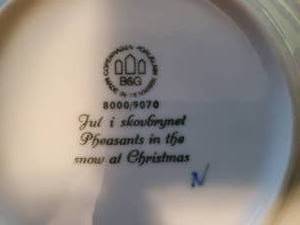 lot 74 image: Royal Copenhagen Pheasants in the snow Christmas Plate 1970