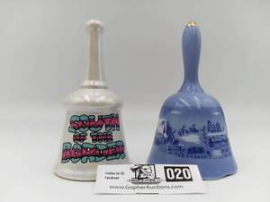 Vintage 1970s Collectors Currier & Ives Bell and South of The Border Porcelain Bell
