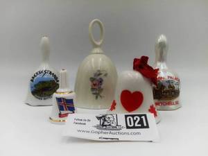 Souvenir Porcelain Bell Bundle, 5