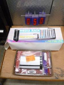Media rack & wireless doorbell. As shown.