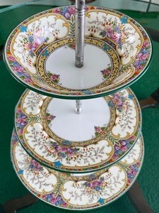 lot 19 image: Three-Tiered Appetizer Tray- Wedgewood Austell