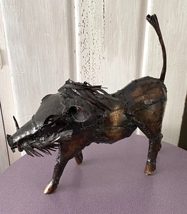lot 27 image: Metal Wart Hog Figurine