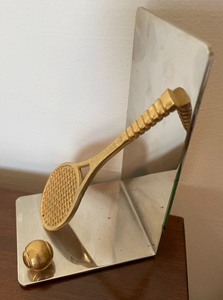 lot 71 image: Tennis Racket and Ball Set of Bookends