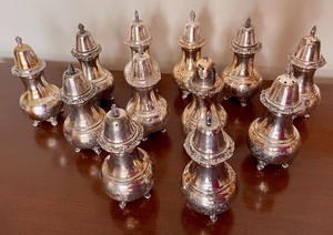 lot 119 image: 12 Silver Plated Salt and Pepper Shakers
