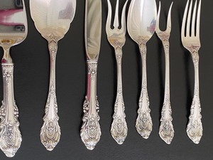 lot 63 image: Variety of Wallace Sterling Silver Utensils