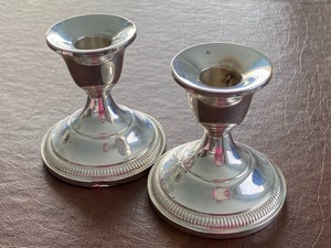 lot 137 image: Sterling Candle Holders