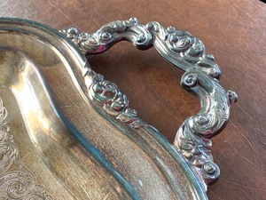 lot 135 image: Vintage Silver Serving Tray with Handles