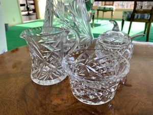 lot 145 image: Crystal Pitcher and CreamSugar