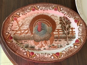 lot 155 image: Three Platters including Vintage Turkey Platter