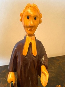 lot 160 image: Vintage Carved Judge Figurine and a Gavel