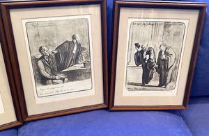 lot 164 image: Four Vintage Legal Scenes Prints