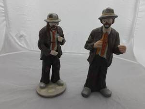 2-Flambro Emmett Kelly Jr. Figures (No Broom & No Balloon)