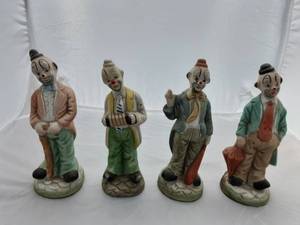 4-Porcelain Clown Figures