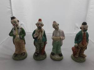 4- Porcelain Clown Figures (2-Lipco)