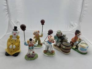 6- Porcelain Clown Figures