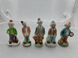 5- Porcelain Clown Figures