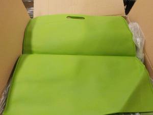 lot 4 image: Box of 200 Green 15x18 totes...