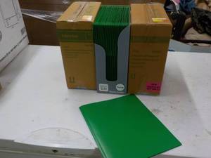 lot 13 image: 3 boxes of green folders...