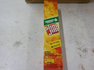 lot 29 image: Box of 24 .97 oz Slim Jims Tabasco...