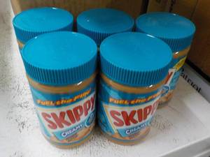 lot 34 image: 5 16.3 oz jars Skippy Creamy Peanut...