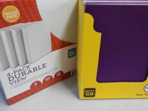 lot 71 image: 4 pack durable view binders and pac...