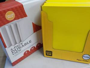 lot 72 image: 4 pack durable view binders and pac...
