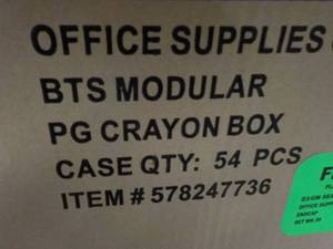 lot 79 image: Case of 54 Crayon plastic boxes...