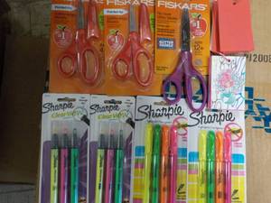 lot 94 image: scissors, Sharpies and paper...