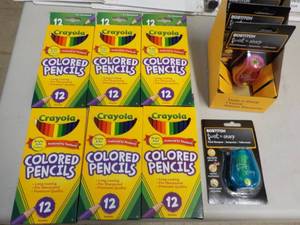 lot 98 image: colored pencils and sharpeners...
