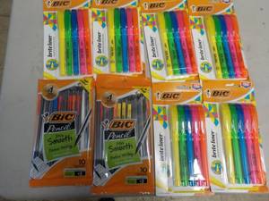 lot 105 image: Bic Brite liners and pencils...